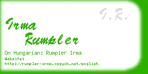 irma rumpler business card